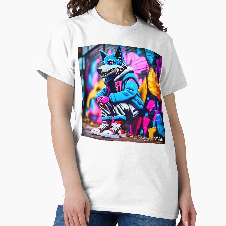 Urban graffiti street art Wolf by Drone-tees