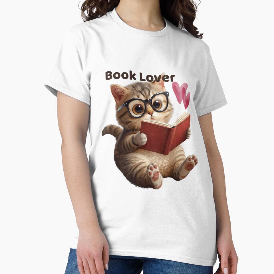 Cute Book Lover Cat Reading Book Kawaii Cat by INDEEDME