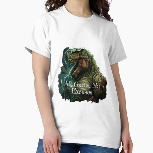 All Gains, No ExcusesDesignBodybuilding Fitness Gym Workout Exercise Merch Print Design by tengamerx