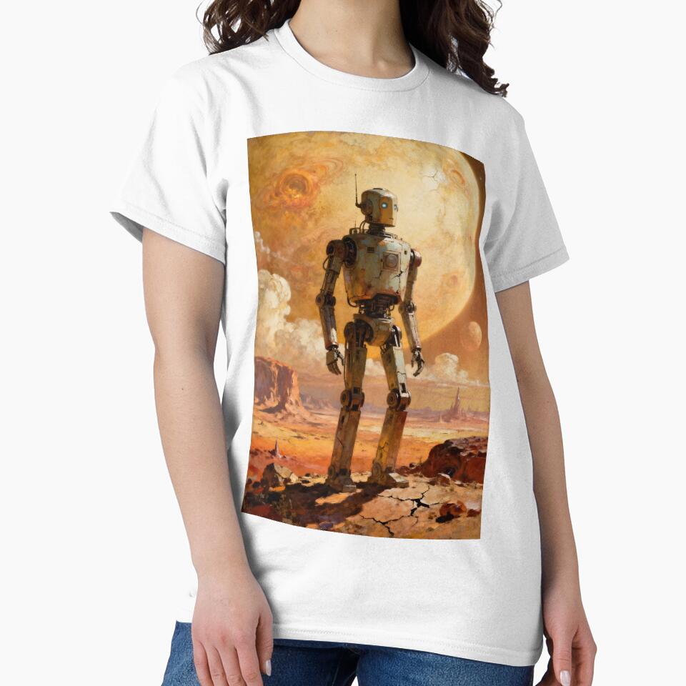 The Last Sentinel - Dystopian Sci-Fi Robot Poster Art by LostFutureFactory