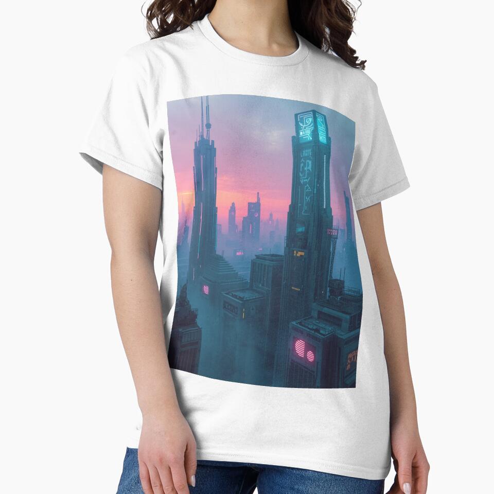 Neon Cyberpunk Skyline at Dusk by BetaStudioArt
