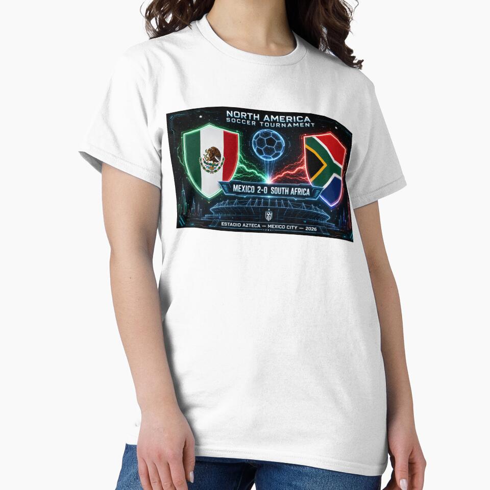 Mexico vs South Africa Soccer Match Neon Artwork by BrickByDream