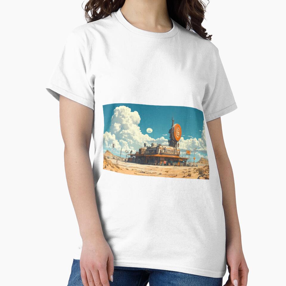 Retro Futurism Outpost – Sci-Fi Desert Station Illustration by mliotard