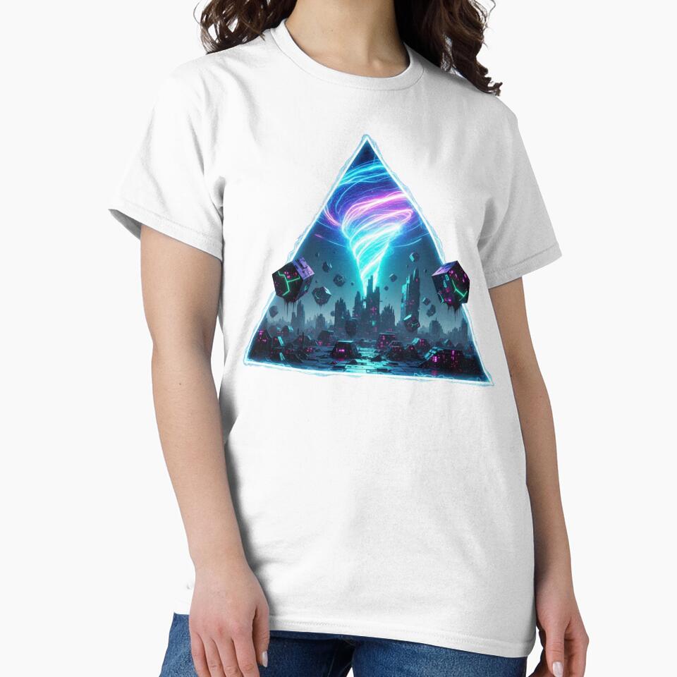 Neon Triangle Cyberpunk City – Sci‑Fantasy Portal Vortex by Dzblack