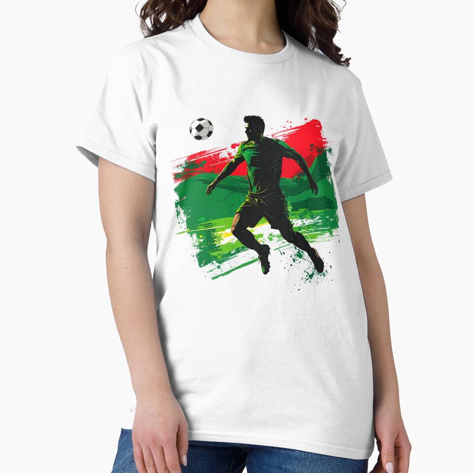 Portugal Soccer Player Art — Portuguese Football Flag Action Fan Print by icemanphotos