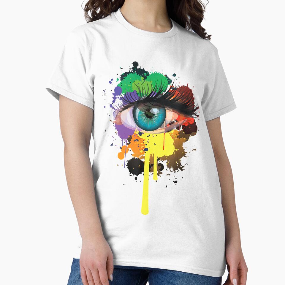 Rainbow Eye Shirt Cute Paint Splash LGBT Eye Gift by AntonetteSimo