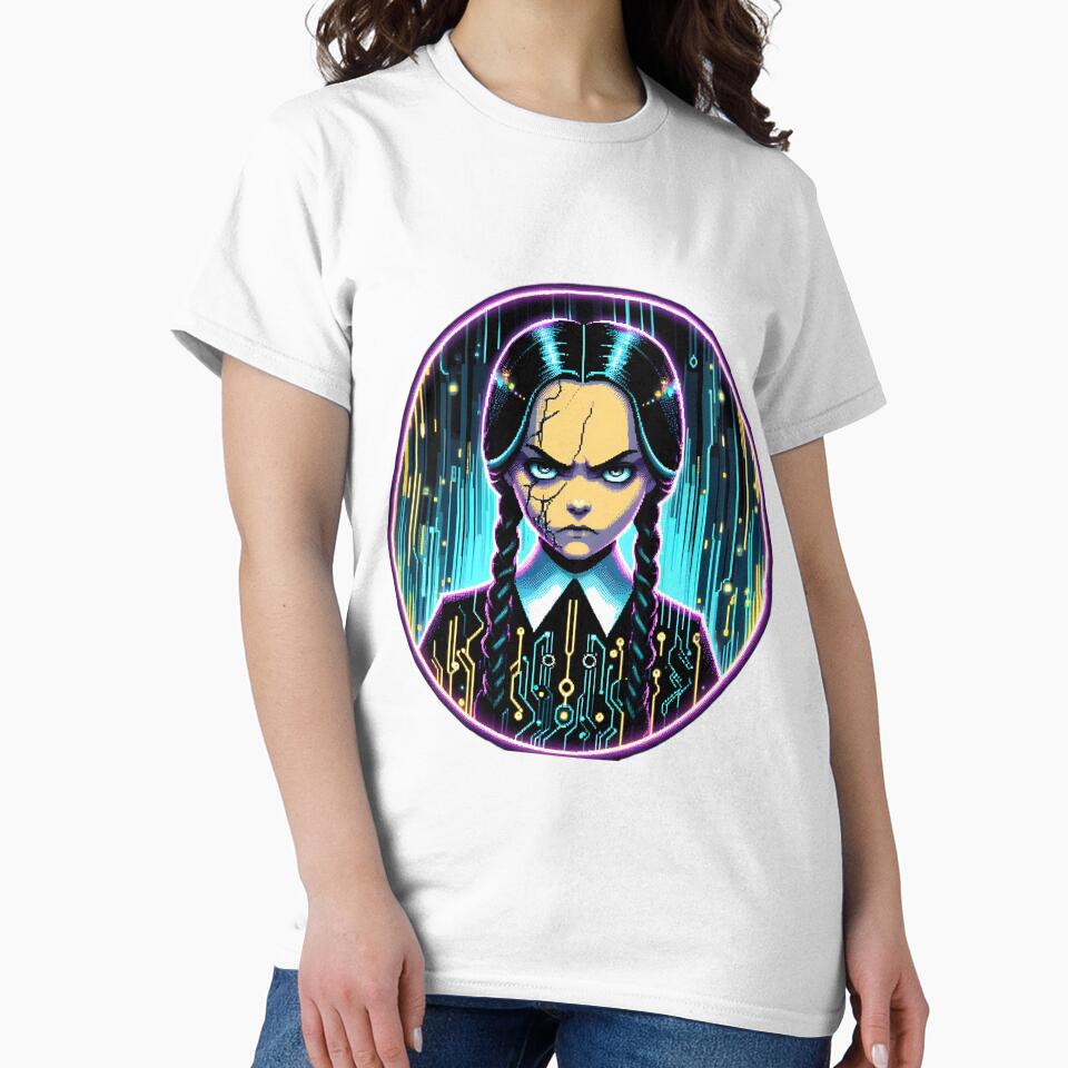 Cyberpunk Gothic Girl in Digital Neon Art by pumsquare