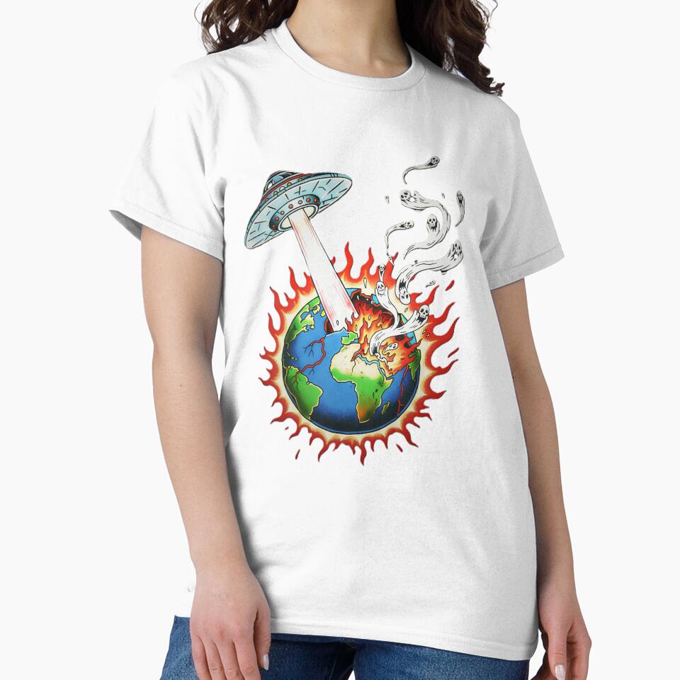 UFO Destroying Earth - Retro Sci-Fi Apocalypse by CoffinsArt