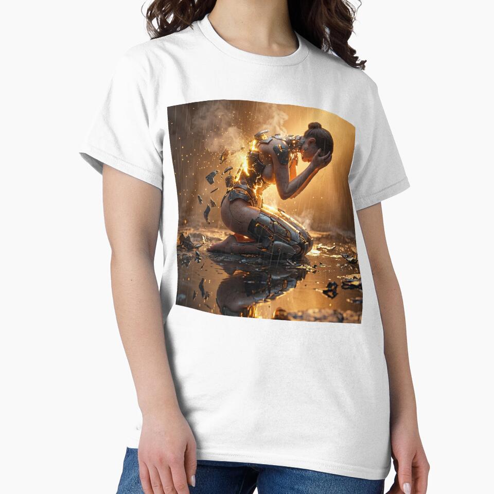 Burning Cybernetic Woman Emotional Sci-Fi Art by Soul of Sonic