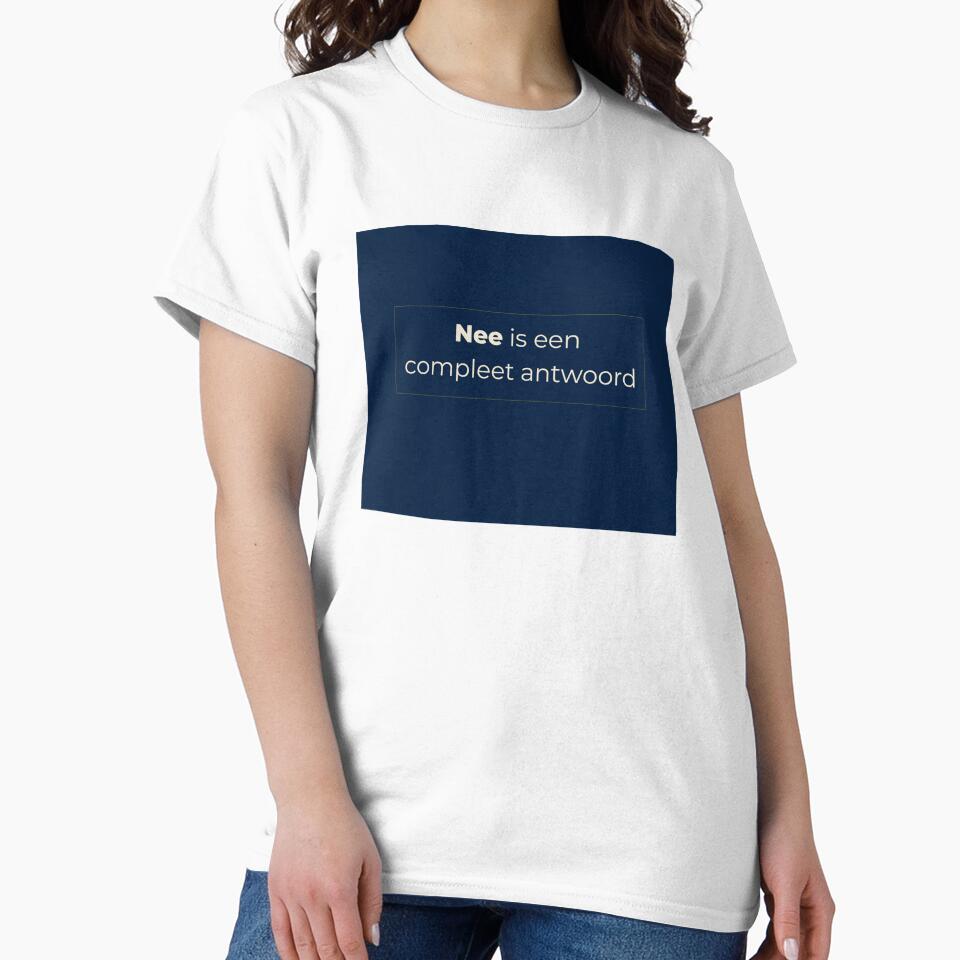 Nee is een compleet antwoord | Dutch Quote | Boundaries Self Care | Navy Gold Design by BalancedCoNL