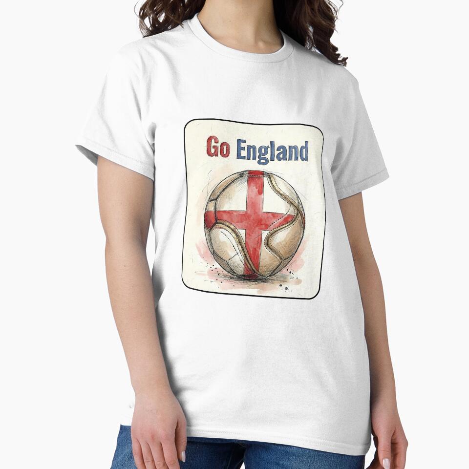 Go England Soccer Ball Flag  | English Football Fan Graphic Tee by PryntedLabs