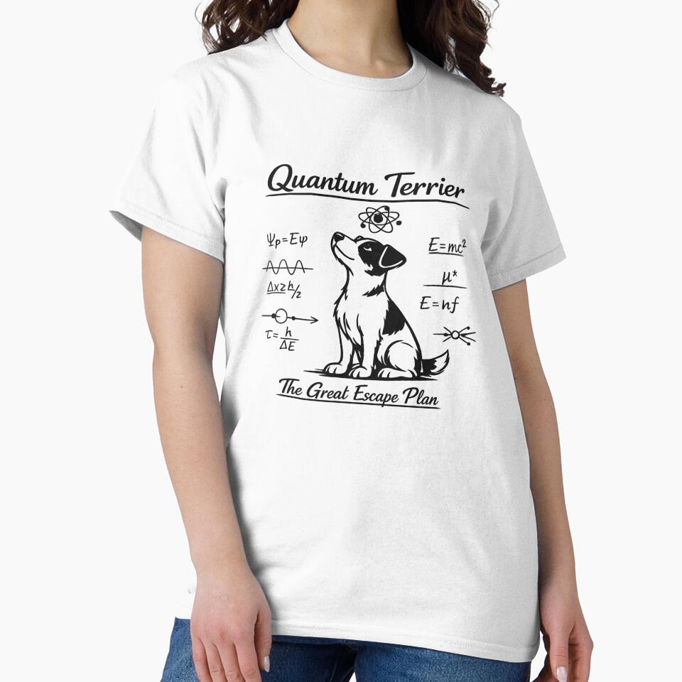 Quantum Terrier The Great Escape Plan - Funny Physics Dog Art by myforestfog