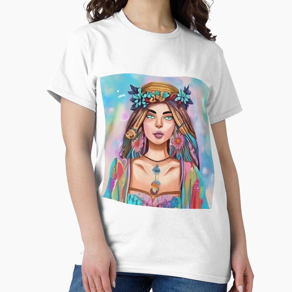Boho Style Hippie Girl With Flowers by SkyAdr2