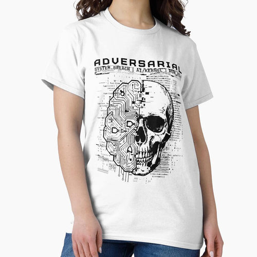 Adversarial Cyberpunk Skull T-Shirt - AI Circuit Brain Streetwear Graphic Tee - Tech Wear System Breach Apparel, Futuristic Matrix Code Hacker Shirt, Edgy Edgy Alt Clothing by justyna-s28