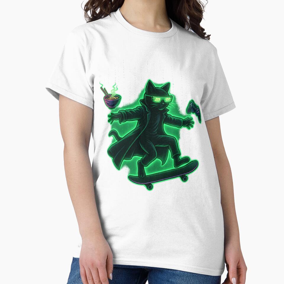 Meowtrix Reloaded 2– Glitch Cat in a Matrix-Inspired Cyber Aesthetic by NullandPrinted