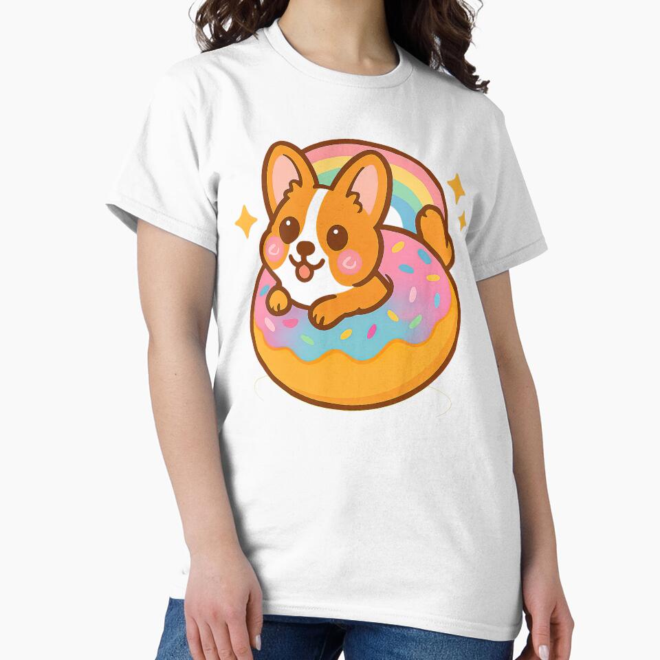 Cute Kawaii Corgi, Rainbow Donut Corgi, Kawaii Corgi by graphic-genie