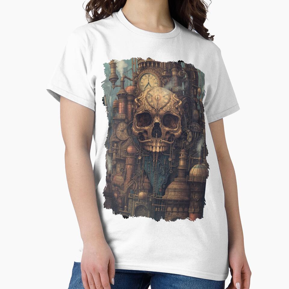 Steampunk Time Skull – Industrial Clockwork Death Machine Art by RebelDropAlternative