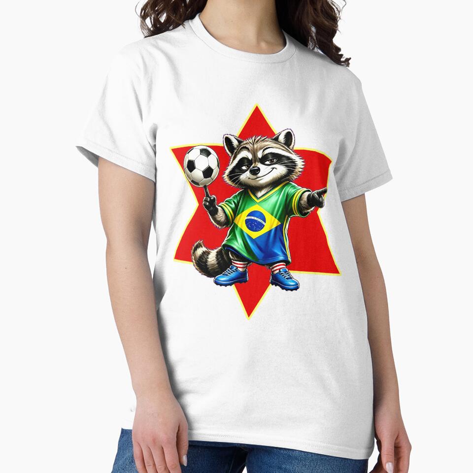 Confident Soccer Trash Panda Raccoon Street Football Mascot Art by DreamyTupelo