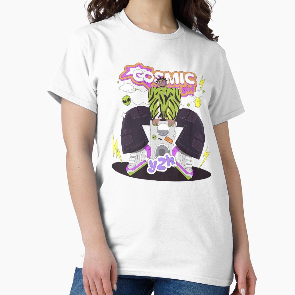 Cosmic Girl Y2K Retro Boombox Alien Fashion Illustration Urban Art by DERA RAY