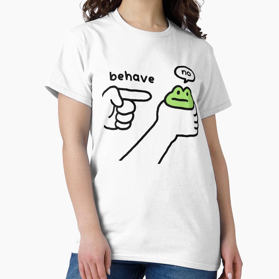 Behave, no… Funny Cute Frog by Buntrockstore