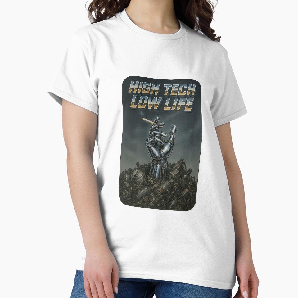 High Tech Low Life – Retro Cyberpunk Robotic Hand Poster by The Devil's Bargain