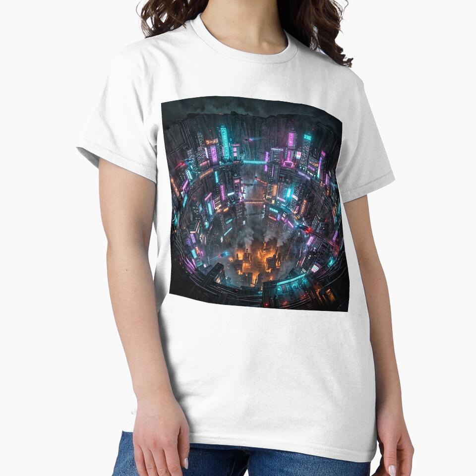 Cyberpunk Crater City Neon Dystopia by MystArt1