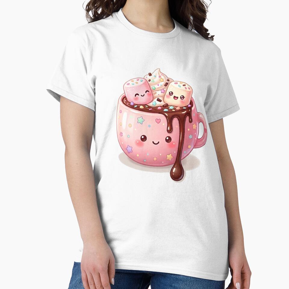 Cute Kawaii Hot Chocolate Mug with Marshmallows by ChipchaOddities