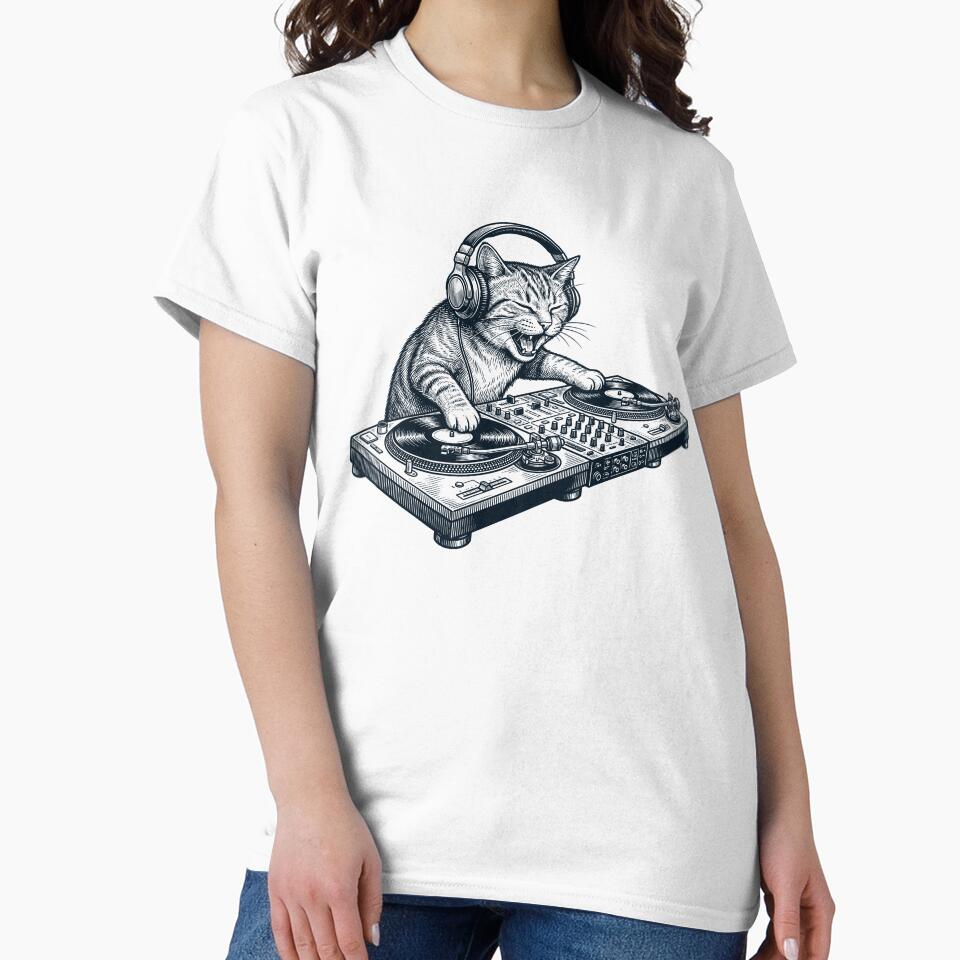 Vintage Retro Cat DJ Animal Music Lover by TerryConnells