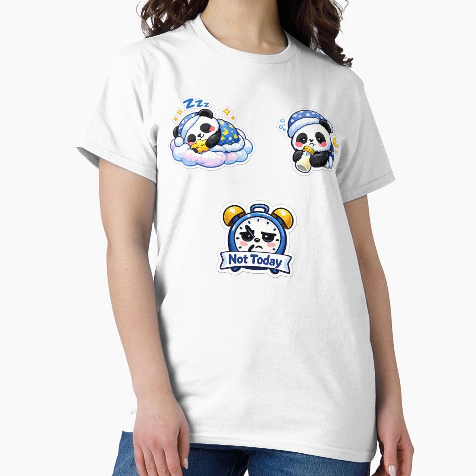 Cute Kawaii Panda Set, Cute Kawaii Sleeping Panda by graphic-genie