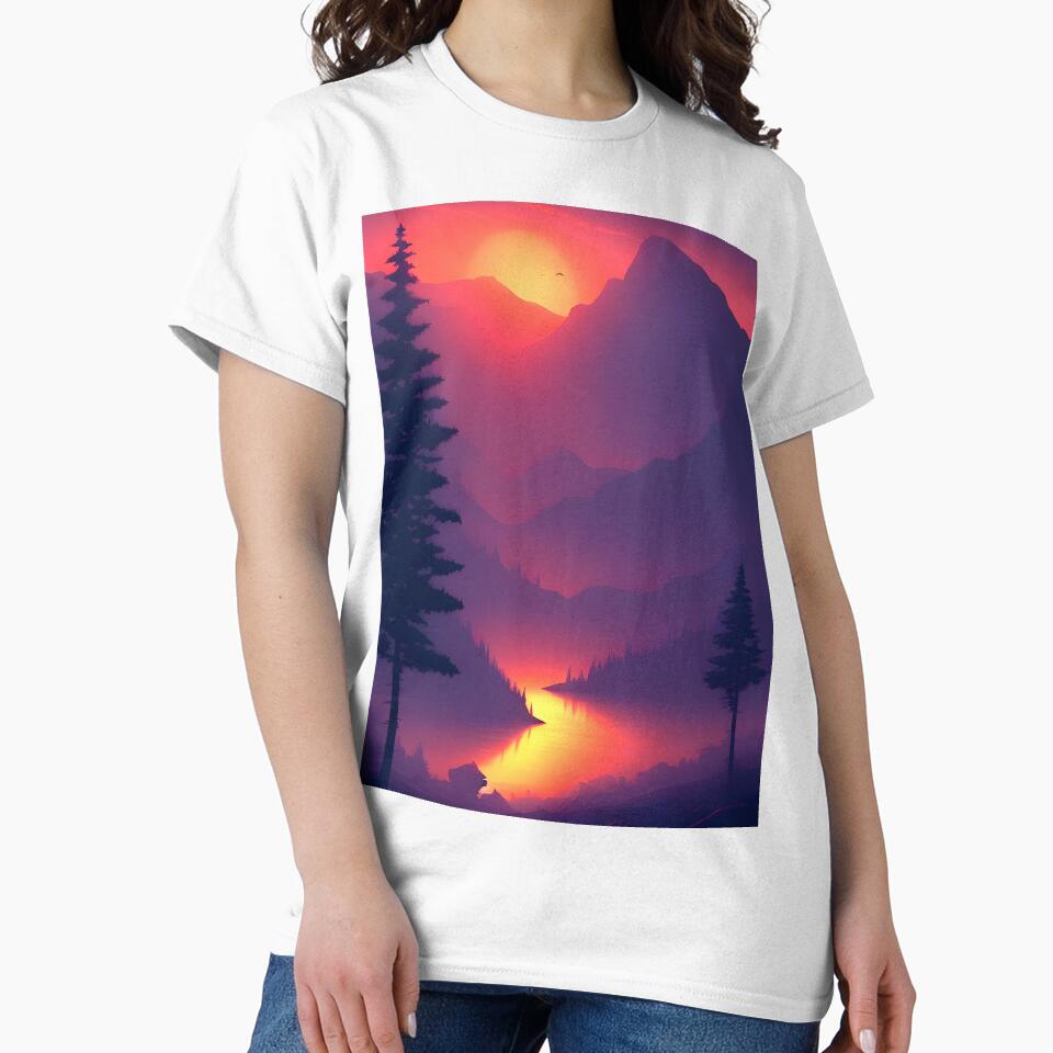 Find Your Perfect Minimalist Landscape Mountain Trees Print: From Art to Home Decor by supeart
