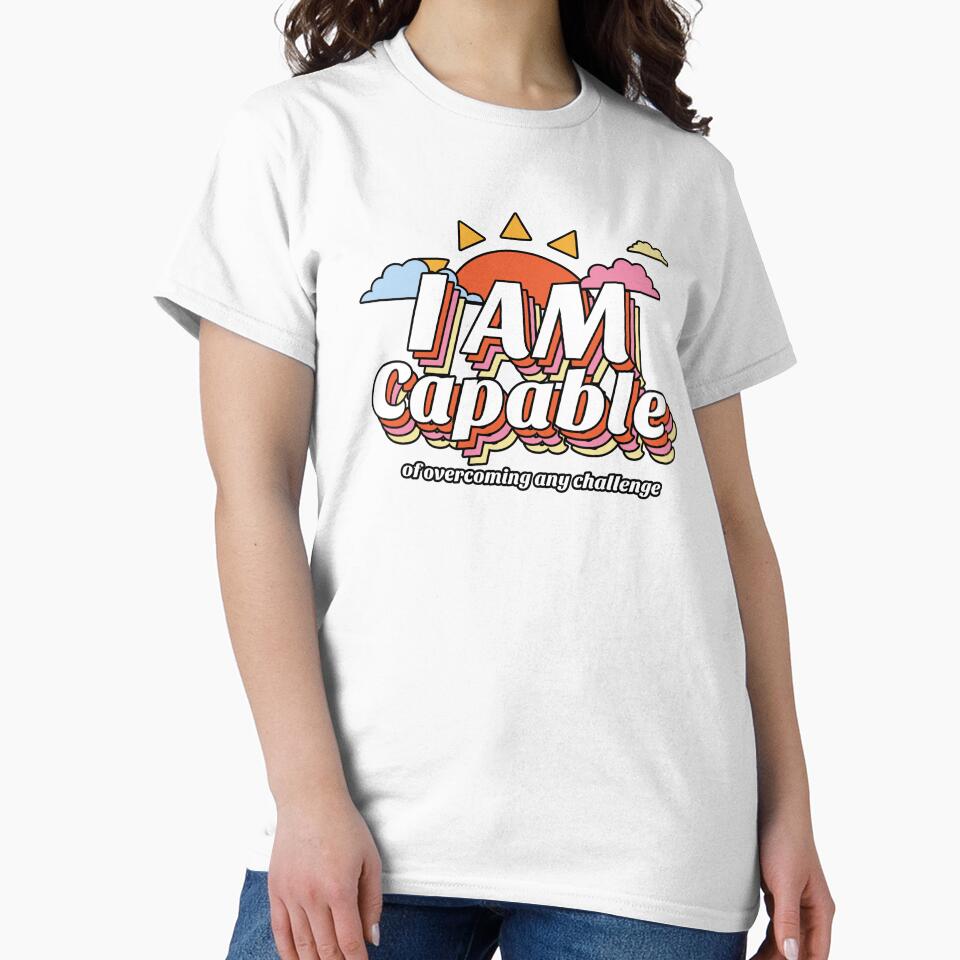 I am capable of overcoming any challenge cute positive vibes affirmation manifestation by SoulfulT