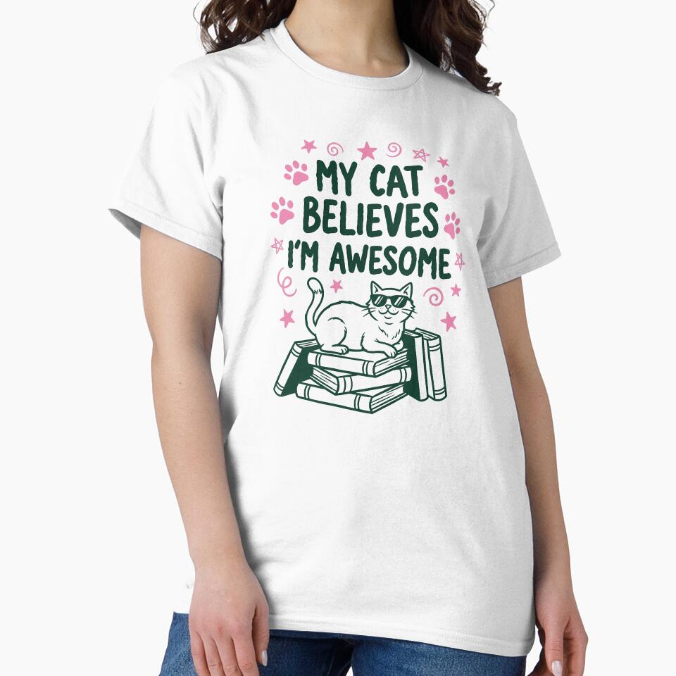 My Cat Believes I'm Awesome Cool Reading Glasses Cat by krystalRomanart