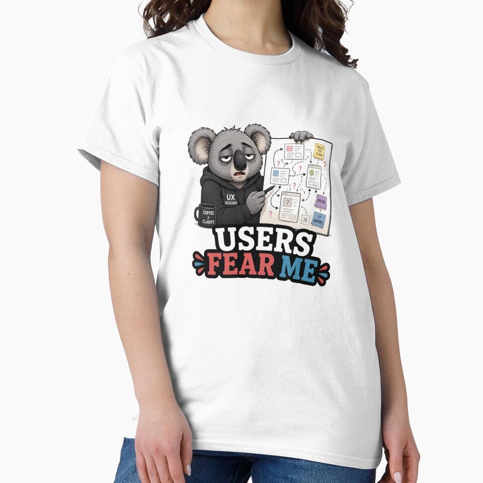 Funny UX Designer Gift Exhausted Koala User Experience Humor Shirt by Gentlestate