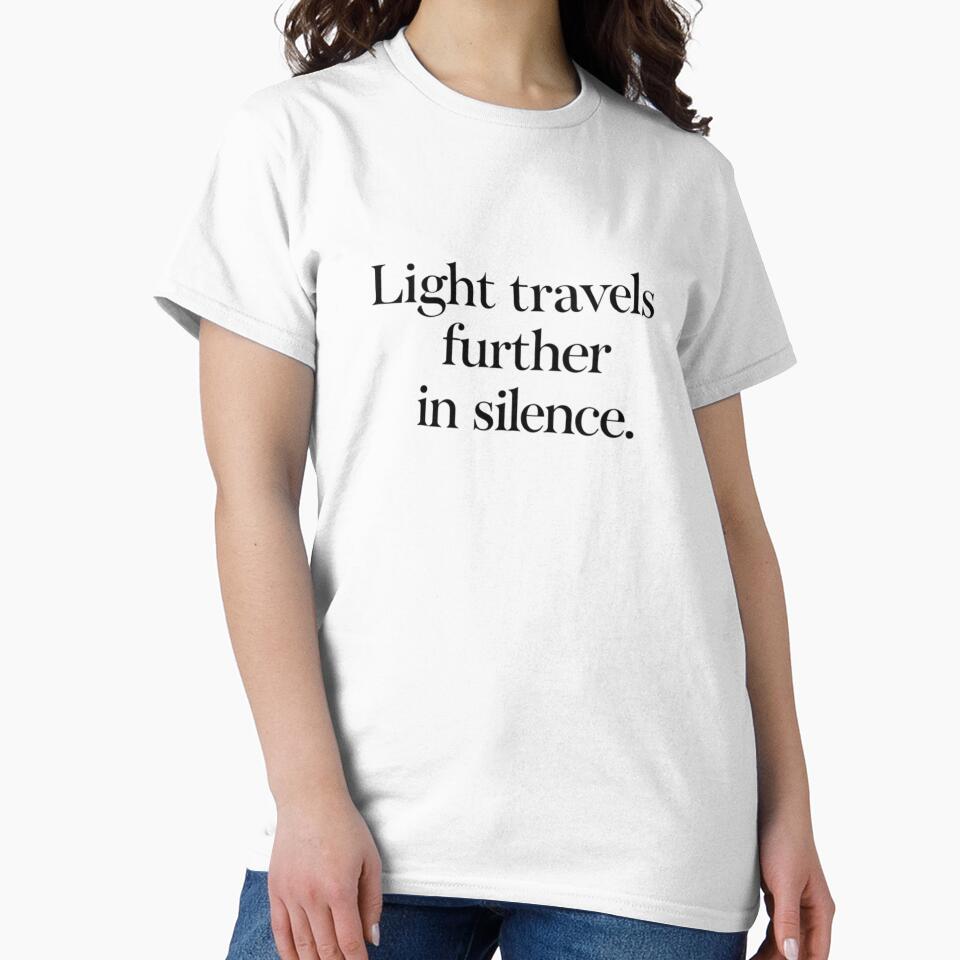 Light Travels Further in Silence – Nordic Minimal Quote by Irene Catchmind