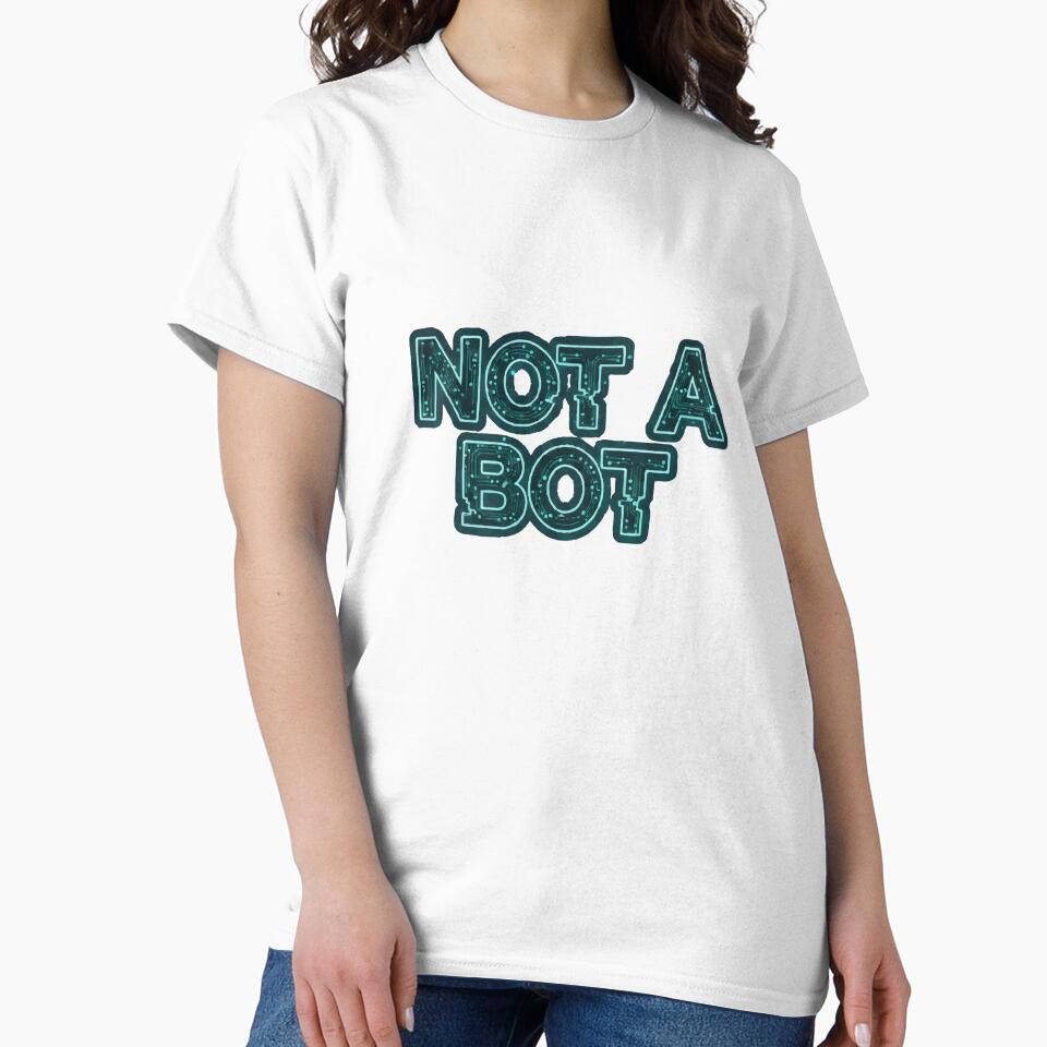 Not A Bot | Cyberpunk Glitch Text Human Identity Graphic by samigean