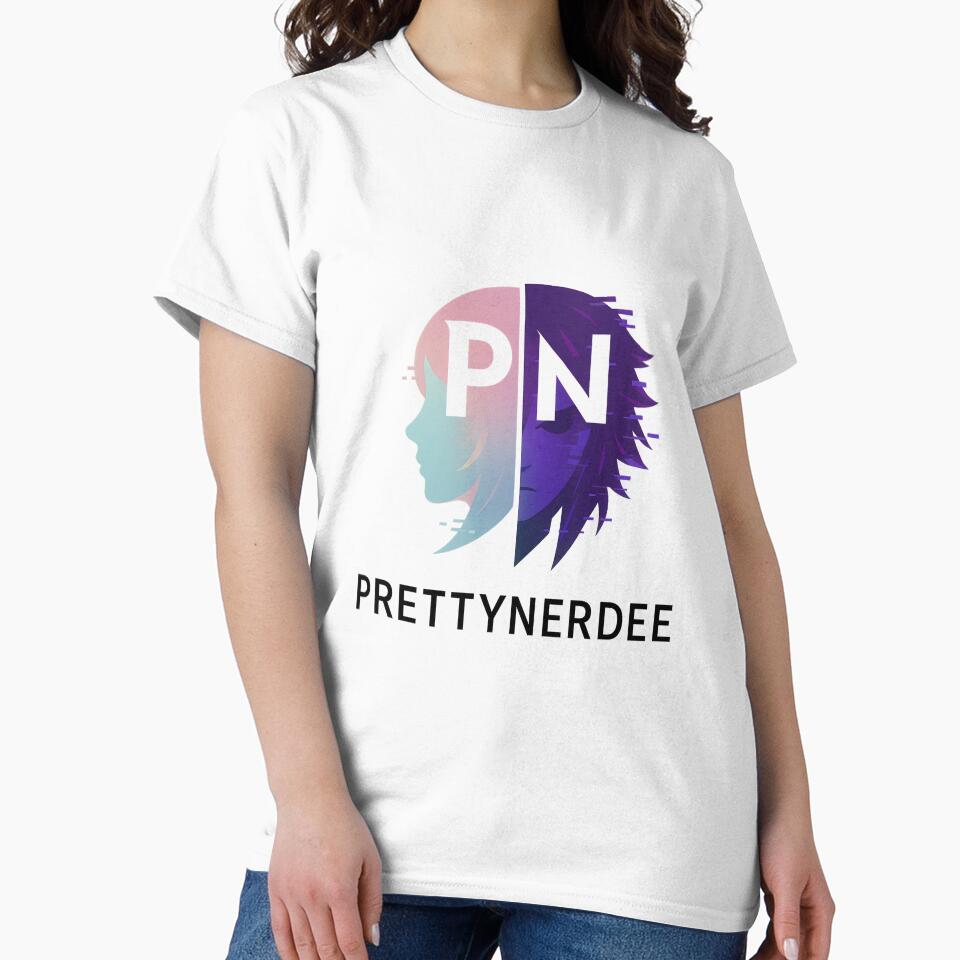 PrettyNerdee Glitchpunk Split Face Logo – Vaporwave Cyberpunk Anime Aesthetic by PrettyNerdee