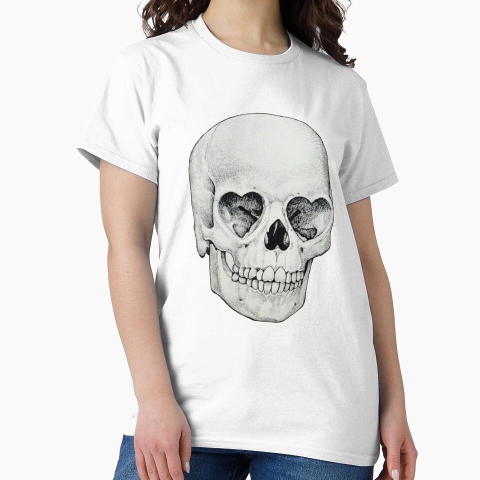 Heart eyed skull by BrontesWhimsyStore