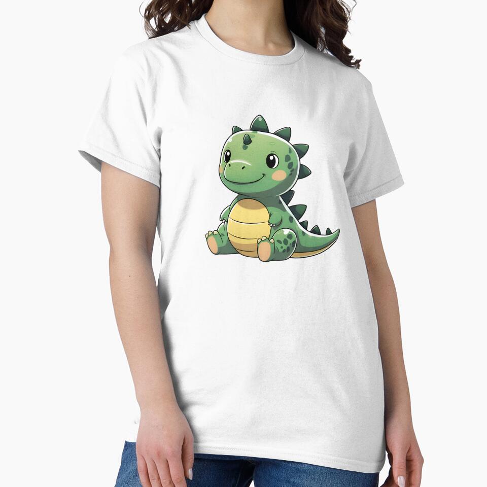Cute Chibi Dinosaur Sitting Calmly by TAJSILVERLINE