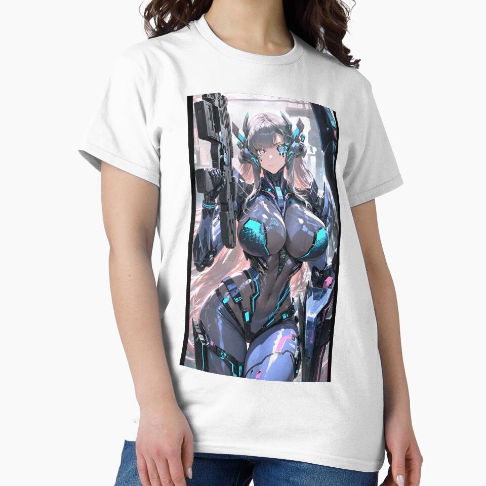 Neon Vanguard Cyborg – Futuristic Anime Sci-Fi Warrior Art by Dyan4