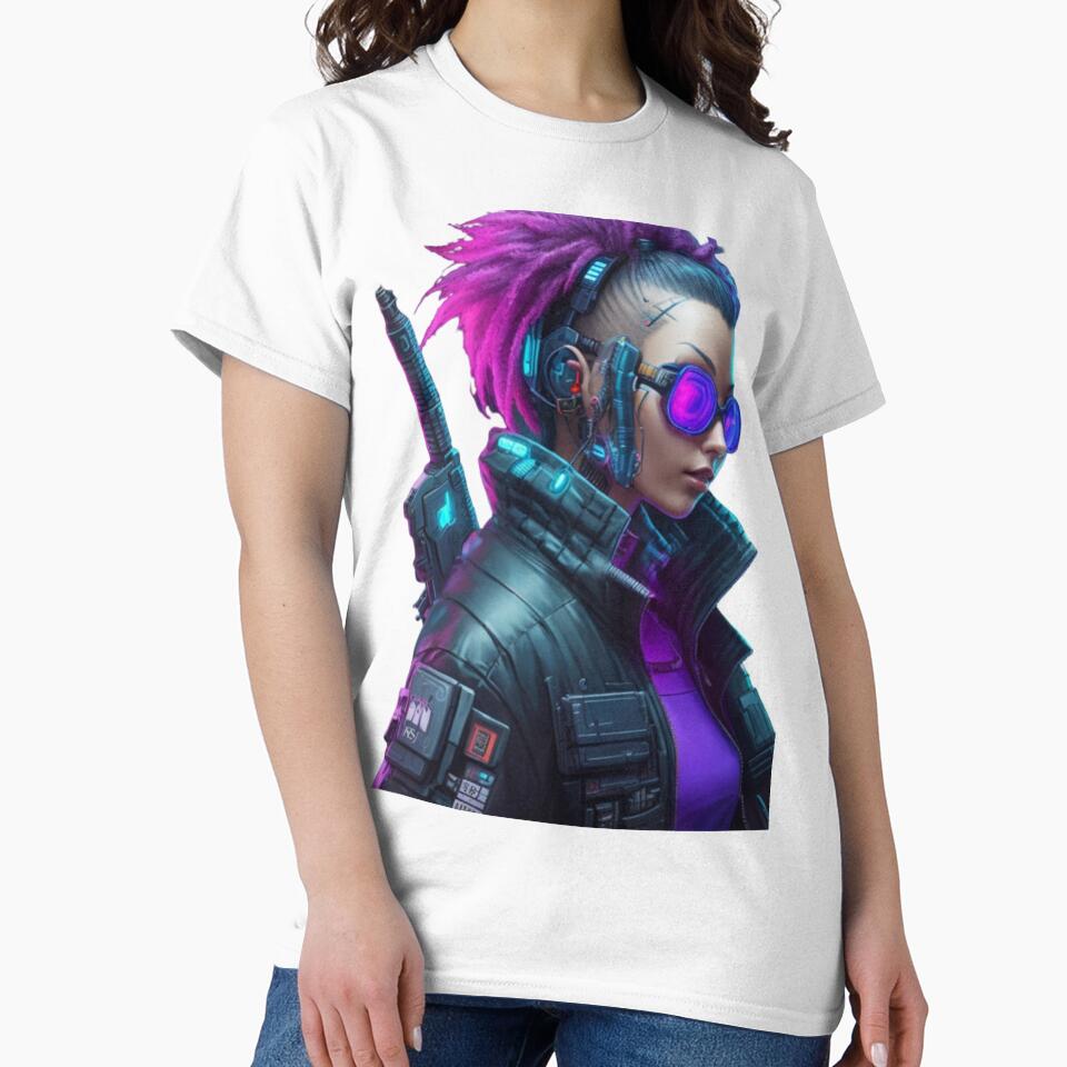 Cyberpunk Woman - Sci-Fi Character Art Print by aiprintiq