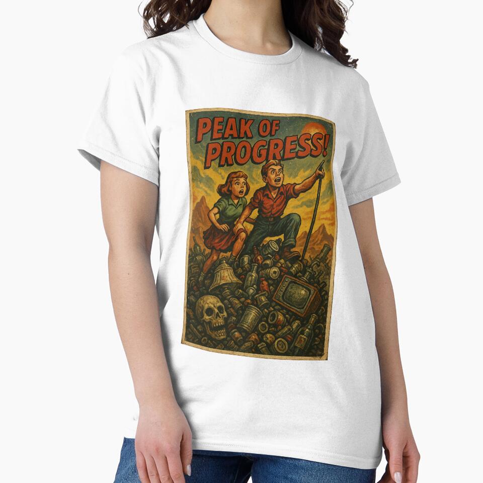Retro Sci-Fi Adventure Poster – Peak of Progress Vintage Illustration by The Devil's Bargain