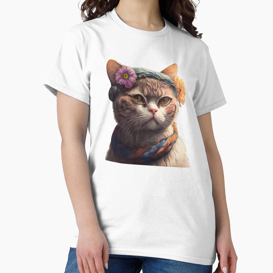 Cat with flowers by AnimalArtPhotos