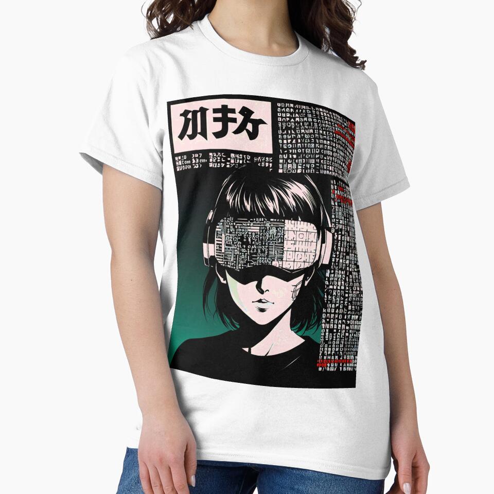 Cyberpunk VR Gamer Girl - Hacker Code Anime Aesthetic by ShadowsInk
