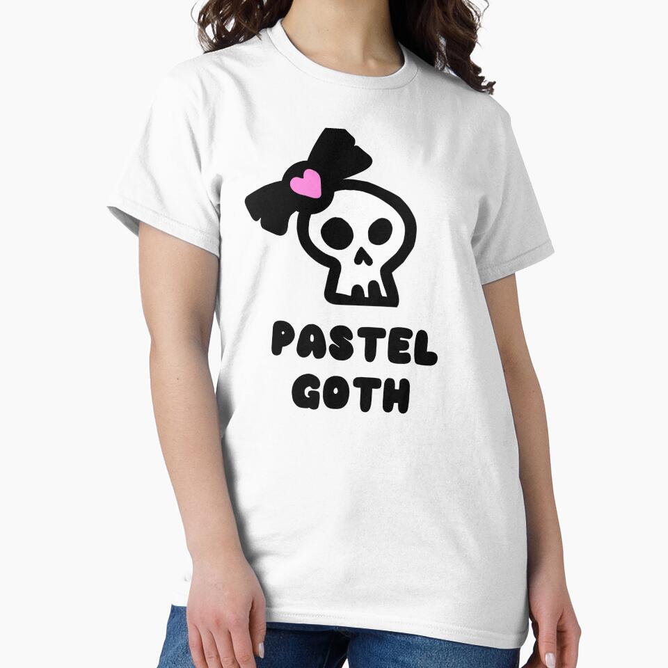 Fantasy Kawaii Goth Pastel Goth Cute Pastel Heart Bow Skull Design by RainbowDoveShop
