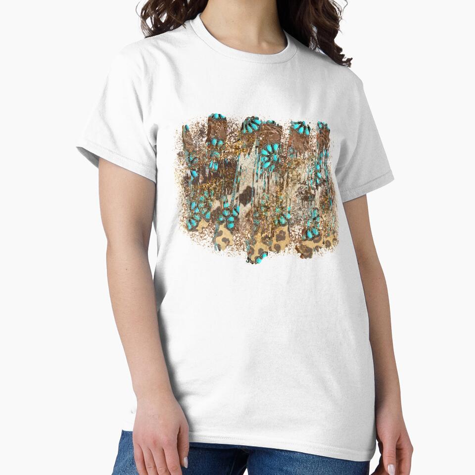 Western Grunge Junky Design with cowhide, leopard and turquoise by Wild Grace Design Studios