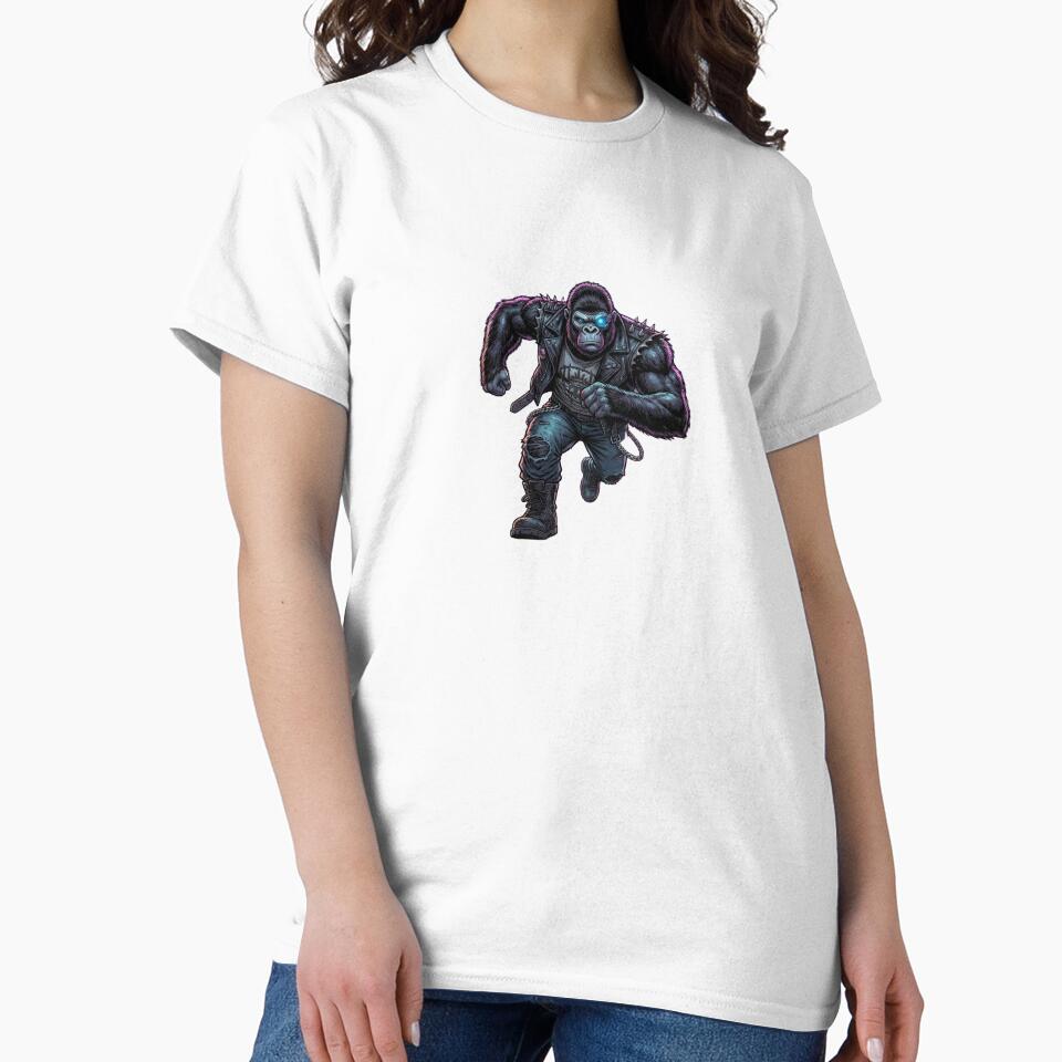 Cyber Grit Gorilla – Cyberpunk Gorilla Street Fighter Art by Saixor