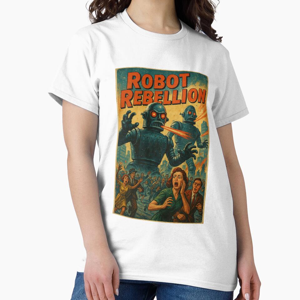 Vintage Sci-Fi Robot Invasion – Retro Rebellion Poster by The Devil's Bargain