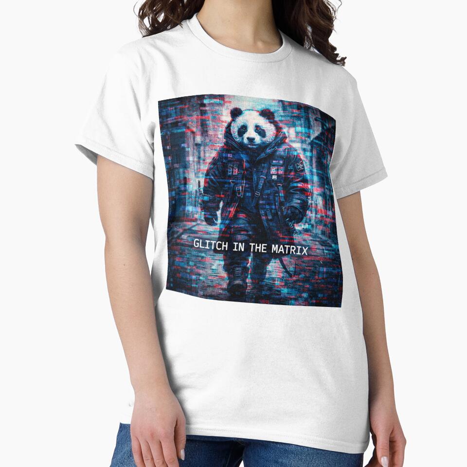 Glitch in the Matrix Cyberpunk Panda – Futuristic Hacker Dystopian Art by snaperos
