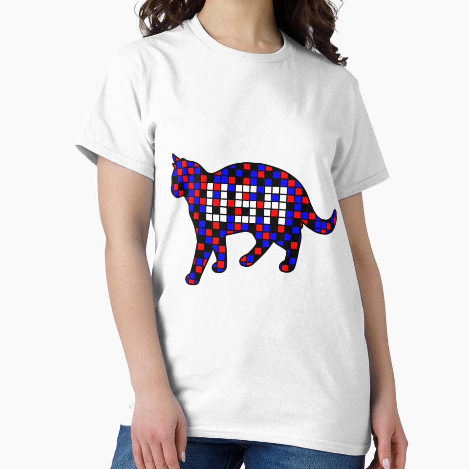 Matrix Style USA Flag Checkered Cat (v. 1) by ChR-oman