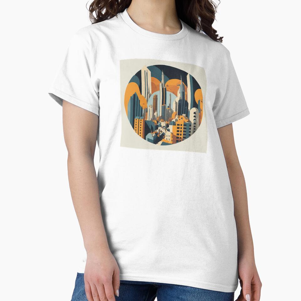 Minimalist night city | geometric buildings by Phoenix-Textile